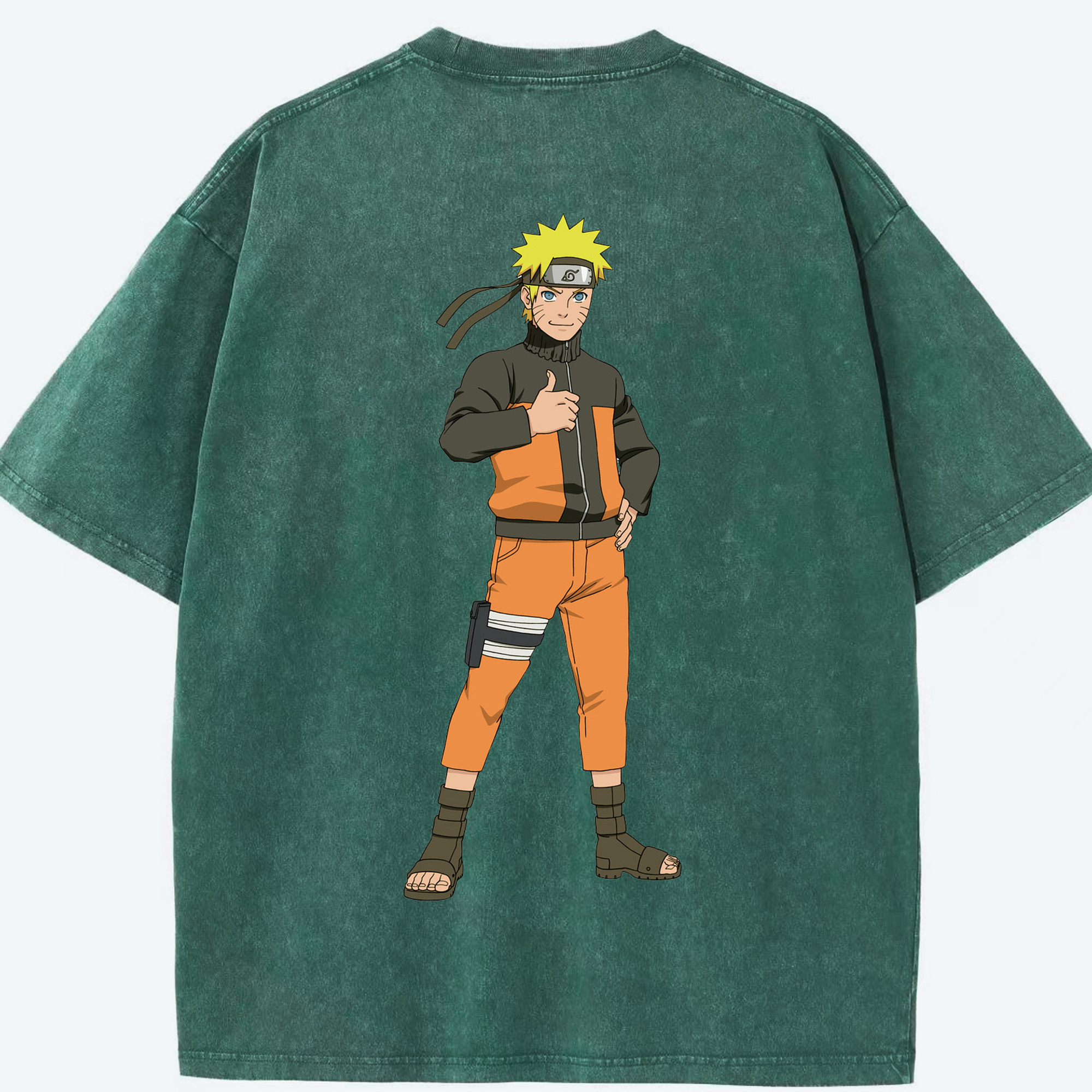 （画像用） NARUTO -ナルト- うずまき ナルト Uzumaki Naruto 綿100% ヴィンテージ風 半袖Tシャツ（背面プリント）